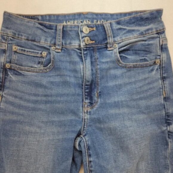 American Eagle Jeans Womens 6 Short Artist Flare High Rise Medium Wash Denim - Picture 2 of 8